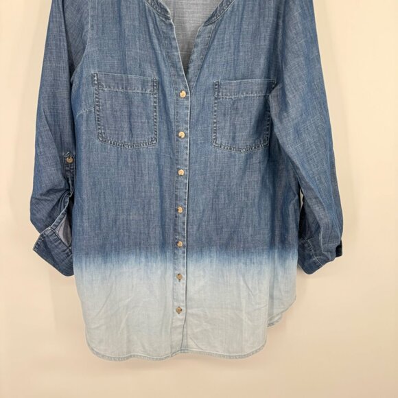 J.Jill Denim Women's Ombre Button-Down Shirt size Small - Picture 6 of 10
